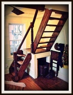 I think I may have found a solution for our spiral stairs issue --  Custom stairs for small spaces by SmithworksDesign on Etsy, $800.00 Stairs For Small Spaces, Decorating Stairs, Small Space Staircase, Custom Stairs, Tiny House Stairs, Beautiful Stairs, Loft Stairs, Loft Ideas, Attic Room