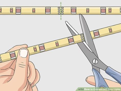 3 Ways to Connect LED Strip Lights - wikiHow Led Lights Strip Ideas, Diy Led Lighting Ideas, Installing Led Strip Lights, Electrical Wiring Colours, Led Light Projects, Basic Electrical Wiring, Solar Lights Diy, Led Lighting Diy, Led Projects