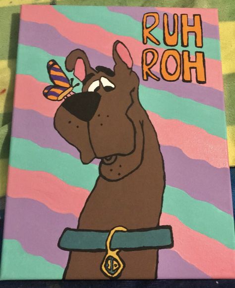 Scooby Doo Canvas Painting, Painting Ideas Cartoon Characters, Scooby Doo Painting, Disney Canvas Art, Disney Canvas, Disney Paintings, Painting Canvases, Simple Canvas Paintings, Cute Canvas Paintings