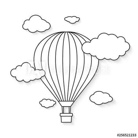 Simple Embroidery Templates, Punch Sablon, Balloon Embroidery Design, Hot Air Balloon Drawing, Embroidery Hoop Art Diy, Hand Embroidery Patterns Free, Simple Hand Embroidery Patterns, Digital Embroidery Patterns, Embroidery Template