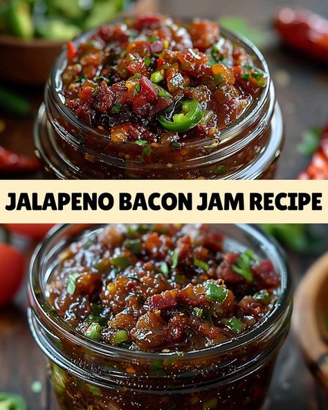 AllRecipes Jalapeno Bacon, Cheese Christmas, Bacon Jam Recipe, Spicy Bacon, Savory Jam, Jalapeno Jam, Beer Bacon, Jalapeno Recipes, Stuffed Jalapenos With Bacon