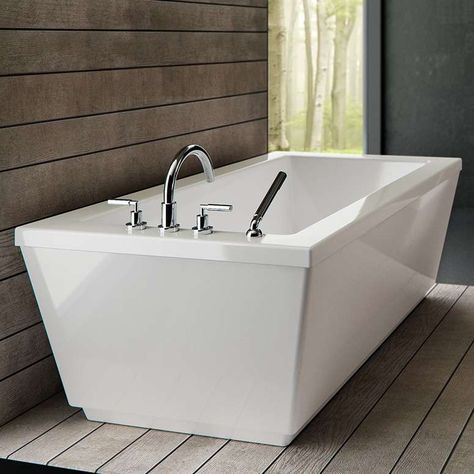 Rectangle Freestanding Soaking or Air Tub, End Drain, Faucets on Drain End Soaking Tubs Master Bath, Tub Sizes, Air Tub, Soaking Tubs, Drop In Tub, Bedroom With Bath, Japanese Soaking Tubs, Bathroom Tub, Freestanding Bathtub