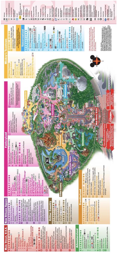 Disneyland Map Art, Disneyland Map Printable, Disney World Map, Disneyland Map, Sea Map, Disneyland Attractions, Disney Sea, Main Street Usa, Disneyland California