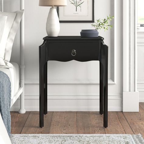 Kelly Clarkson Home Austyn Nightstand & Reviews | Wayfair Apartment Refresh, Nightstand Wood, Small Nightstand, Black Nightstand, Kelly Clarkson Home, Upholstered Panels, Panel Headboard, Wood Nightstand, Kelly Clarkson