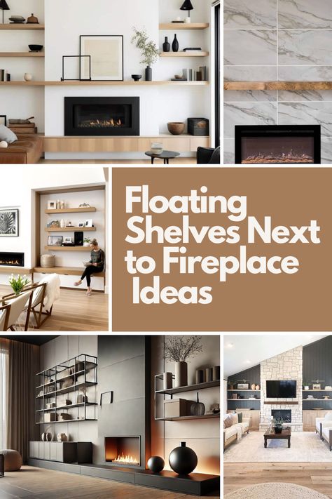 Elevate your living space with these 7 stylish floating shelf ideas next to the fireplace! From minimalist wooden designs to rustic reclaimed wood and sleek glass shelves, these options add charm and functionality to any small space. Whether you’re looking to create a cozy nook or showcase decor, these ideas will transform your fireplace area into a stunning focal point. Click to explore how these floating shelves can enhance your space beautifully! Corner Fireplace Floating Shelves, Floating Shelves Next To Mantle, Open Shelves Next To Fireplace, Fireplace Open Shelving, Tv On Wall Ideas Living Room Fire Places Floating Shelves, Floating Shelves Around Fireplace Ideas, Adding Shelves Around Fireplace, Floating Shelves Flanking Fireplace, Fireplace With Shelves On One Side Only