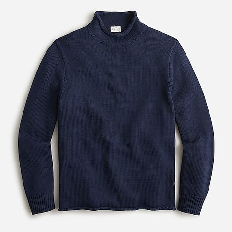 J.Crew: Heritage Cotton Rollneck Sweater For Men Rollneck Sweater, Olive Sweater, Wool Sweater Men, Mens Turtleneck, Sweater For Men, Knit Men, Jcrew Sweater, Roll Neck Sweater, J Crew Men