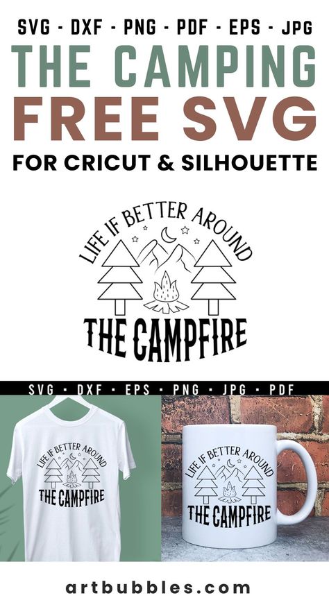 This SVG File is a freebie for crafters who can use this design with their cutting machine like Cricut, silhouette, etc. You can download this File for free. A zip file contains 10 SVG, DXF, PNG, EPS, JPG & PDF Files. This Camping SVG design can be used for various purposes like t-shirts, mugs, signs, decals, or anything else you can imagine! #svg #campingsvg #svg #cricut #craft #camperfreesvg #campingfreesvg #campingquotefreesvg #campingtshirt Free Tshirt Svg Files For Cricut, Circut Joy, Mens Camping, Svg Camping, Camping Svg, Cricut Craft, Free Camping, Free Tshirt, Cricut Free