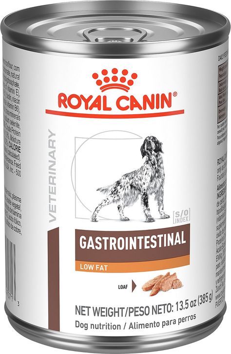 ROYAL CANIN VETERINARY DIET Adult Gastrointestinal Low Fat Loaf Canned Dog Food, 13.5-oz, case of 24 - Chewy.com Vegetarian Loaf, Food Texture, Canned Dog Food, Wet Dog, Healthy Body Weight, Dog Nutrition, Royal Canin, Best Dog Food, Wet Dog Food