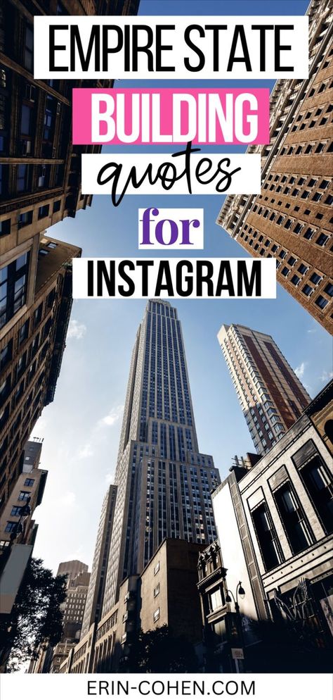 A breathtaking view of the Empire State Building from above,  perfect for Empire State Building Instagram captions. Building Captions, Nyc Empire State Building, New York City Outfits, New York City Food, Building Quotes, Travel Captions, Ig Captions, To Do In New York, The Empire State Building