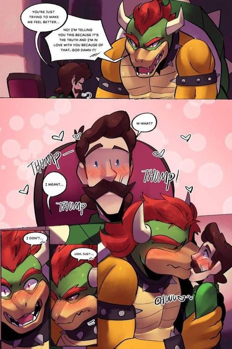 King Boo Fanart Human Male, Bower X Luigi, Bowser Hot Fan Art, Bowigi Fanart, Bowigi Fan Art, Bowuigi Ship, Bowser As A Human, Bowser Human Fanart, Bowuigi Comic