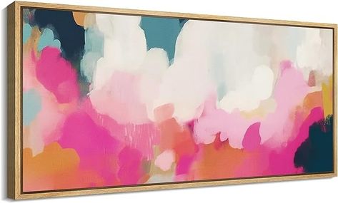 Amazon.com: MUDECOR Extra Large Framed Canvas Print Wall Art Beach Bliss Abstract Seashore and Ocean Waves Antique Retro Fine Art Illustrations Decorative Colorful Multicolor for Bedroom - 60"x30": Posters & Prints Oversized Art Living Room, Bright Abstract Art, Beach Canvas Wall Art, Pastel Clouds, Modern Art Paintings Abstract, Wall Art Beach, Oversized Art, Oil Pastel Art, Custom Canvas Prints