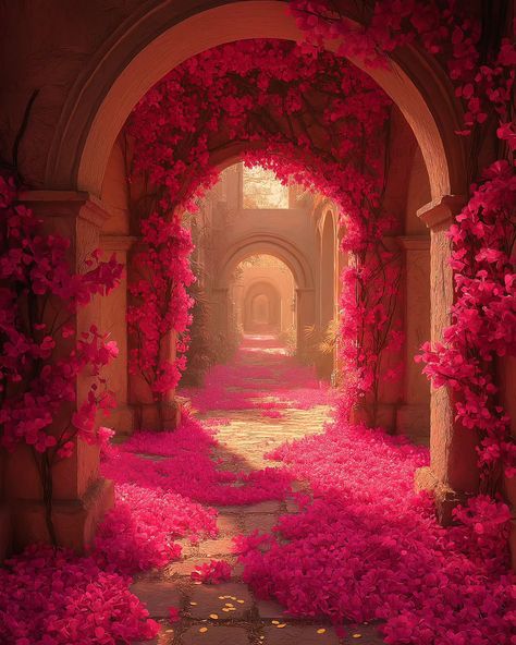 Somebody plant bouganvillea everywhere please 😍 . . #ancient #ruins #flowers #bouganvillea #pink #temple Golden Temple Aesthetic, Asthetic Temple Picture, Pretty Temple Pictures, Old Temple Background, Ethereal Temple, Temple Aesthetic, Goddess Temple, Bountiful Temple Wedding, Clip Art Frames Borders