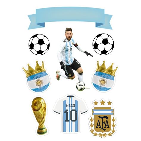 Topper Argentina, Graduation Images, Argentina Team, Small Birthday Cakes, Team Theme, Baby Cartoon Drawing, Argentina Football, Cake Topper Tutorial