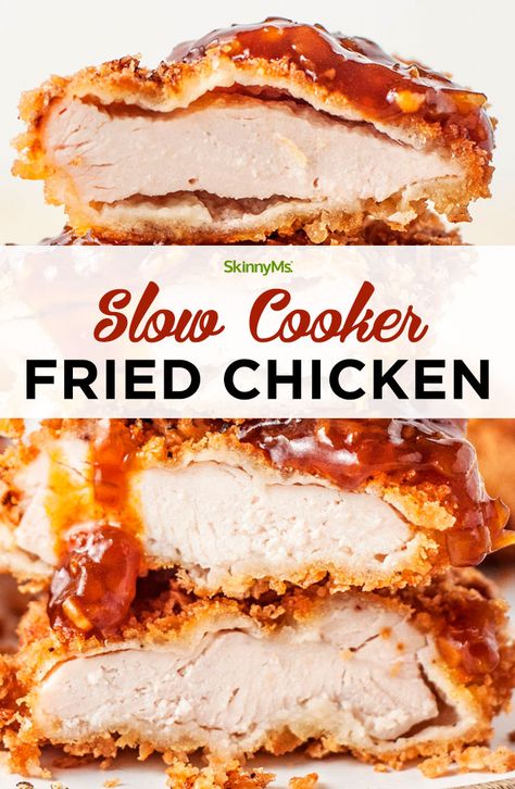 You'll love this slow cooker fried chicken that tastes amazing yet won't wreak havoc on your waistline! Chicken Receipe, Recipes Dips, Seafood Ideas, Ms Recipes, Fried Chicken Recipe, Small Appliance, Crockpot Cooking, Tailgating Recipes, Tailgate Food