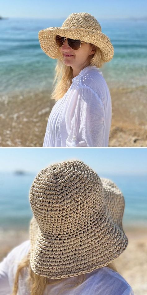 Sunhat Pattern, Hat Free Crochet Pattern, Feminine Crochet, Feminine Summer, Floppy Sun Hat, Cooking Measurements, Crochet Sun Hat, Crochet Cozy, Crochet Hat Free