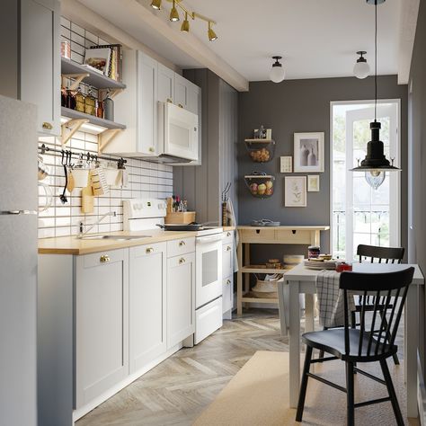 KNOXHULT Kitchen - gray - IKEA Ikea Deco, Galley Kitchen Ideas, Galley Kitchen Design, Freestanding Cooker, American Kitchen, Basement Kitchen, Kitchen Solutions, Kitchen Models, Galley Kitchen