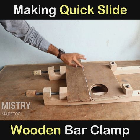 Clamps Diy, Bar Clamp, Work Bench, Diy Tips, Wooden Bar, Diy Box, Woodworking Projects Diy, Projects Diy, Wooden Diy