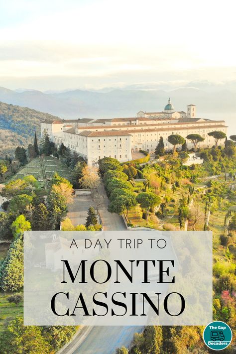 If you are passing through central Italy on a road trip, the beautiful and historic sites of Monte Cassino and the Commonwealth war graves cemetery are a must.  Find out how to visit and what to see in this post. #visitmontecassino #montecassinoabbey #montecassinoworldwar2 Cassino Italy, Rv Destination, European Road Trip, European Travel Tips, European Destination, Rv Road Trip, Cities In Italy, Full Time Travel, Italy Photo