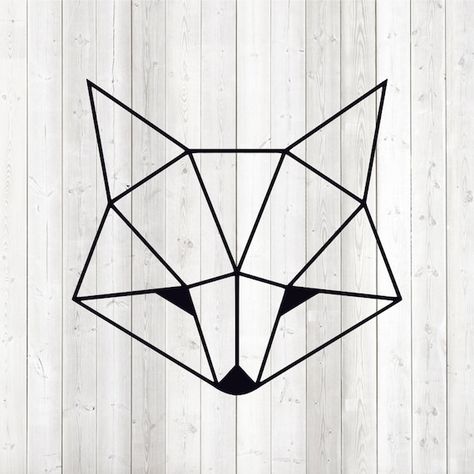 Geometric Shape Drawing, Geometric Fox Drawing, Fox Head Tattoo, Fox Head Drawing, Geometric Fox Tattoo, Fox Line Art, Geometric Fox Head, Geometric Animal Head, Fox Clipart