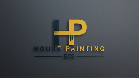 House painting company logo Painting Company Logo Ideas, House Painter Logo, Painting Company Logo, Power Painting, Bp Logo, Hp Logo, Company Logo Wall, Classy Logos, Logo Painting