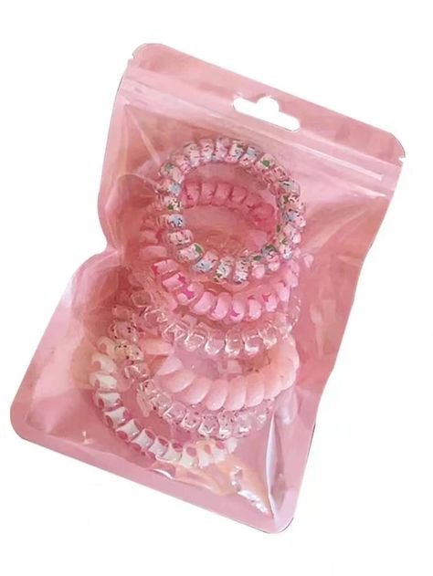 6pcs Women Floral Print Coil Wire Casual Hair Tie For Daily Life Cute | SHEIN USA Spiral Hair Ties, Casual Hair, Rope Hair, Hair Coils, Girls Tie, Casual Hairstyles, Hair Rings, Pink Collars, Hair Decorations