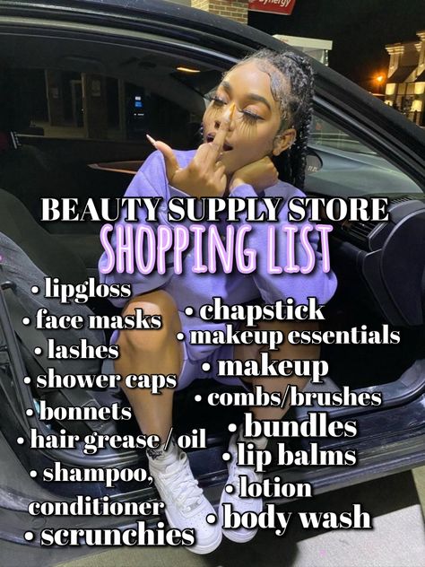 Beauty Supply Store Shopping List, Beauty Supply List, Beauty Supply Store List, Glow Up Tips For Black Teens, Baddie Ideas, Glow Up Shopping List, Baddie Essentials, School Routine For Teens, Good Skin Tips