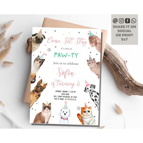 This Invitation Templates item by EventTemplateDesigns has 19 favorites from Etsy shoppers. Ships from United States. Listed on 31 Oct, 2023 Puppy Pawty, Dog Birthday Invitations, Boy Party Invitations, Dogs Birthday, Girls Party Invitations, Pet Vet, Dog Birthday Party, Birthday Party Invite, Invitation Ideas