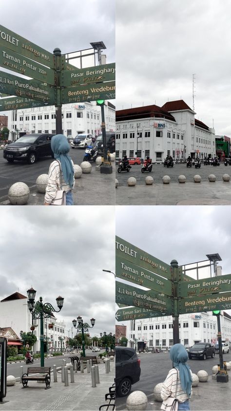 Ootd Jogja Malioboro, Bandung Outfit, Ootd Retro, Ootd Hijab Style, Study Tour, Outfit Hijab Casual, Ootd Poses, Instagram Collage, Face Pictures