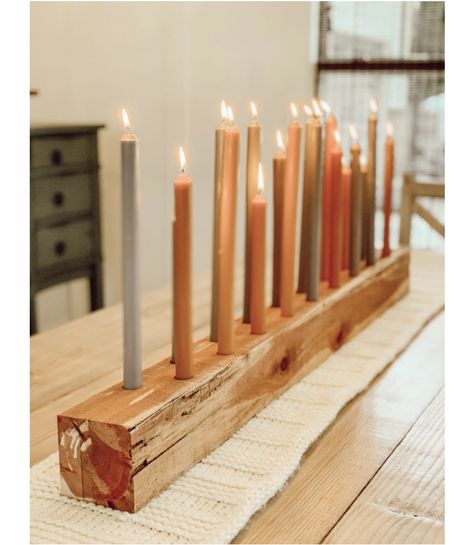 Wood Candle Holders Diy, Diy Candle Stick Holder, Diy Wooden Candle, Liz Marie, Liz Marie Blog, Diy Candle Holders, Wooden Candle Sticks, Wooden Candle, Beeswax Candle