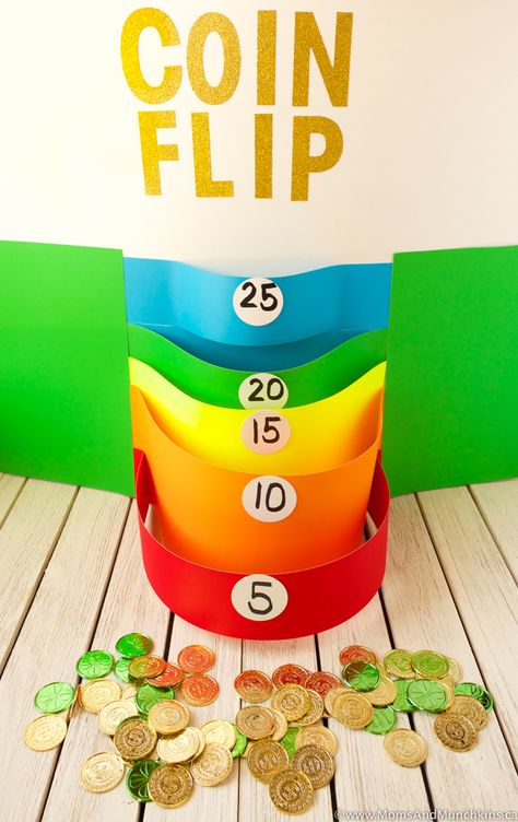 These St. Patrick's Day games are all homemade and super easy to make! You can find all the supplies you need at the dollar store so they are inexpensive to make too. Leprechaun Games, Easter Games For Kids, Fete Saint Patrick, Coin Toss, March Crafts, March Break, St Patricks Crafts, Printable Games For Kids, St Patricks Day Crafts For Kids