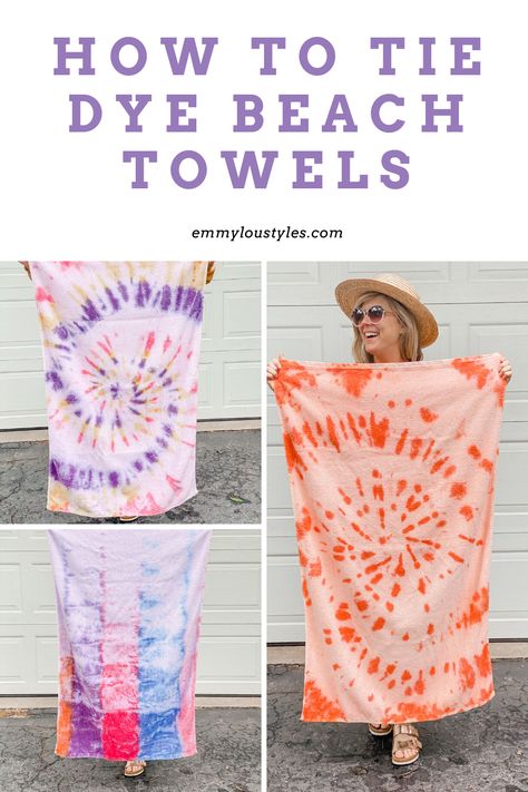 Tye Dye Beach Towels, What To Tie Dye Ideas, Tie Dye Item Ideas, Things To Tie Dye Ideas, Tie Dye Ideas For Kids, Tie Dye Projects For Kids, Tye Dye Ideas Projects, The Dye Ideas, Tie Dye Beach Towel Diy