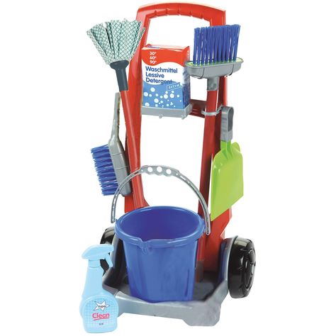 "Purchase the Theo Klein 8 Piece Pretend Play Cleaning Cart Set at Michaels. com. Featuring a trolly, bucket, mop, broom, dustpan with a brush, cleaning bottle and an empty detergent box, this 8-piece playset gives your child everything they need to keep your home sparkling. Let your little helper clean the house with you using the Theo Klein 8-Piece Pretend Play Cleaning Cart Set. Featuring a trolly, bucket, mop, broom, dustpan with a brush, cleaning bottle and an empty detergent box, this 8-pi Cleaning Cart, Kids Play Set, Mop Bucket, Clean Bottle, Kids Pretend Play, Kids Cleaning, Visual Learning, Washing Powder, Cleaning Toys