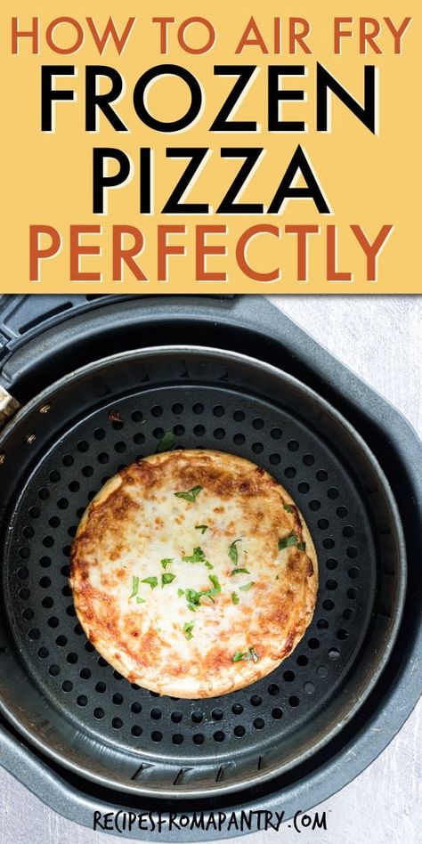 Warming Pizza In Air Fryer, Air Fry Frozen Pizza, Frozen Pizza In Air Fryer, Movie Night Treats, Pizza In Air Fryer, Pizza In The Air Fryer, Airfryer Breakfast, Air Fryer Pizza, Cooks Air Fryer