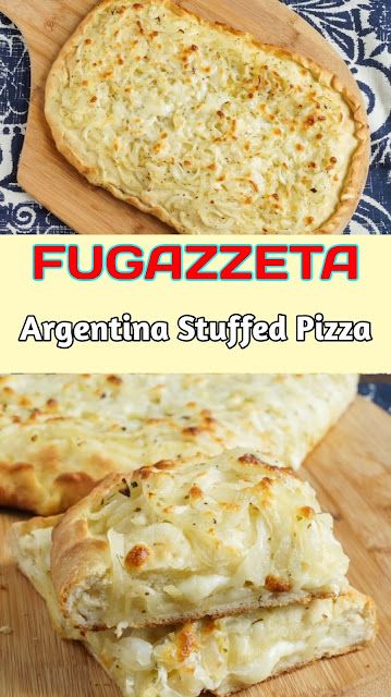 FUGAZZETA ARGENTINIAN STUFFED PIZZA - Argentina Foods - JAJACOMBO Argentinian Cuisine, Argentine Recipes, Stuffed Pizza, Argentina Food, Argentinian Food, South American Recipes, America Food, Pizza Design, Latin Food