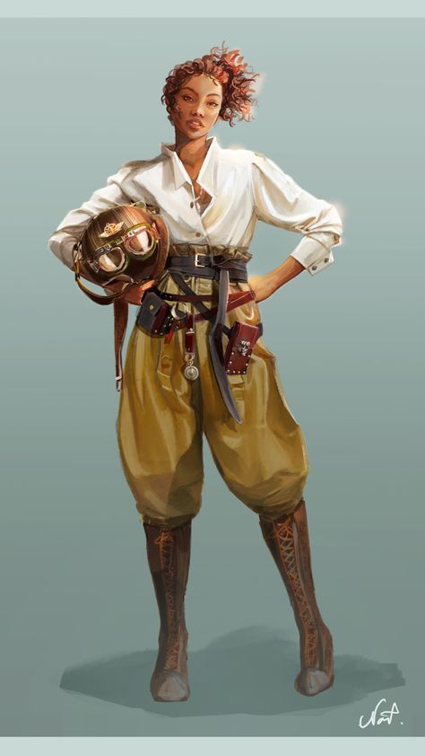 Archaeologist Costume, Female Explorer, Explorer Concept Art, Explorer Character Design Female, Steampunk Archeologist, Archeologist Character Design, Explorer Character, Victorian Explorer, Adventure Clothes