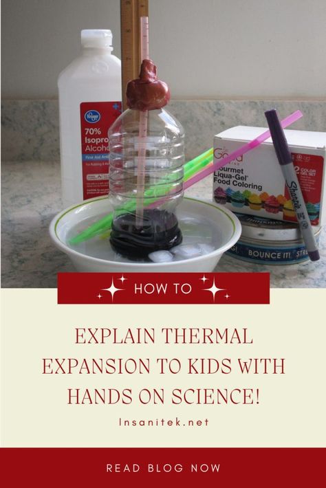 Thermal expansion is all around us effecting our every day lives. Here's a way to explain it to kids with confidence. Toss out hesitation, confusion, and add in hands on science. https://insanitek.net/scratching-the-surface-of-thermal-expansion/ Thermal Energy Experiments, History Of Chemistry, Chemical Kinetics, Kid Experiments, Thermal Energy, Thermal Expansion, Materials Science, Kinetic Energy, Quantum Mechanics