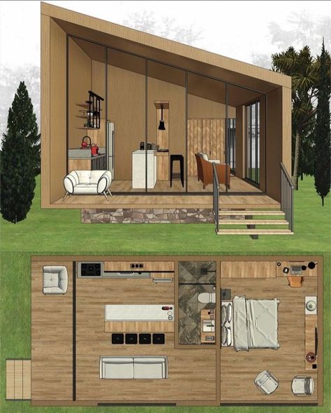 Barnodium Homes, Decorate For Spring, Cottagecore House, Tiny House Camper, Cottage Porch, Tiny House Interior Design, Pole Barn House Plans, Tiny House Loft, A Frame House Plans