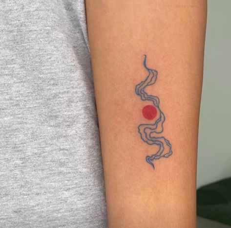 Aura Tattoos, Cuff Tattoo, Handpoke Tattoo, Red Ink Tattoos, Red Tattoos, Wrist Tattoos For Women, Subtle Tattoos, Black Ink Tattoos, Abstract Tattoo