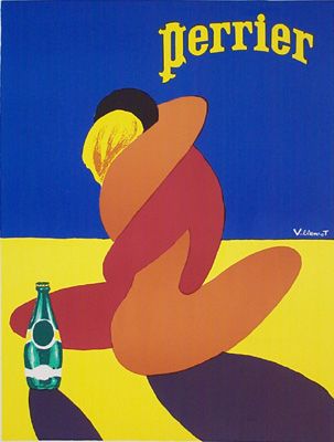 Villemot Perrier Soleil 'The Embrace' French Posters, Heroic Age, Vintage French Posters, Water Poster, Vintage Poster Design, French Poster, The Embrace, Vintage Poster Art, World Best Photos