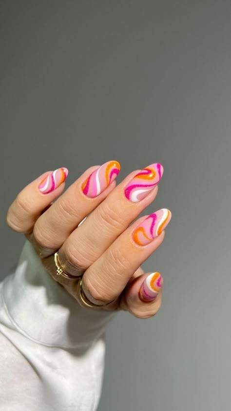 Cute Simple Nails, Cute Gel Nails, Her Nails, Beach Nails, Funky Nails, Pretty Acrylic Nails, Short Acrylic Nails, Cute Nail, Nail Inspiration