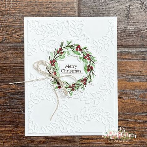 Fancy Friday, Dice Gifts, Cottage Wreath, Stamped Christmas Cards, Country Wreaths, Cherry Cobbler, Homemade Christmas Cards, Stampin Up Christmas Cards, Stampin Up Christmas