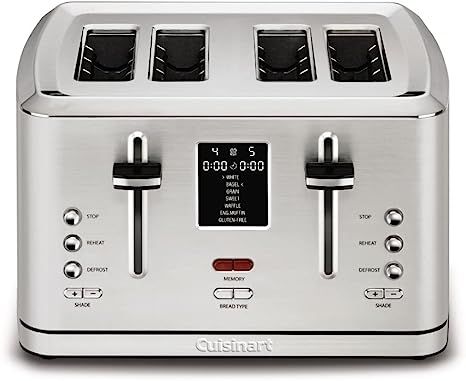 Cuisinart Toaster, Black To Silver Ombre, Stainless Steel Toaster, Types Of Bread, Gluten Free Muffins, Whole Grains, Piece Of Bread, Countdown Timer, Easy Bread