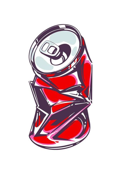 Empty wrinkled soda can, sketch. Soda Can Drawing, Crushed Can, Can Drawing, Fuze Tea, Can Sketch, Sinking Ship, Soda Can Art, Valentines Day Poster, Pop Cans