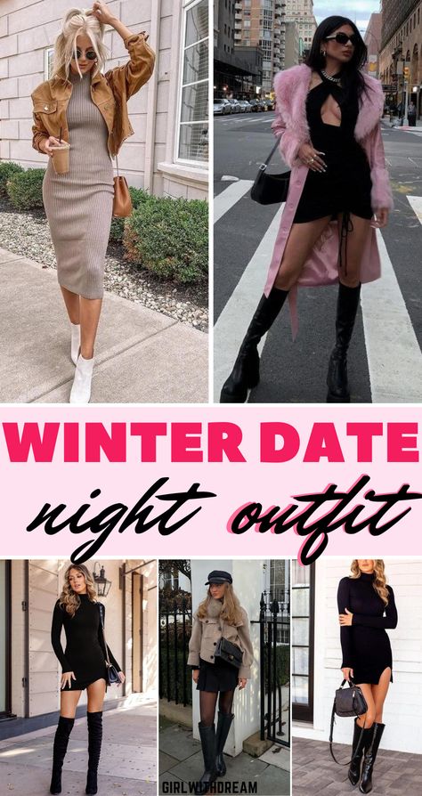 Winter Nightlife Outfits, Winter Fine Dining Outfits, Casual Going Out Outfit Night Winter, Dallas Outfits Winter, Birthday Party Outfit Women Winter, Cold Weather Party Outfit, Cold Club Outfit Night, Cold Winter Outfits Classy, Winter Concert Outfit Ideas