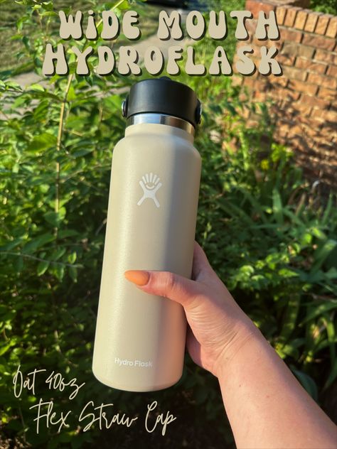 I'm a Hydroflask lover through & through and I purchased this color as soon as it dropped! The Oat color is by far the best color Hydroflask has released IMO and their new Flex Straw Cap design makes it even better! The new Flex design ensures that the straw lid does not leak or produce condensation. #Hydroflask #40oz #StrawLid #Instagram #WaterBottle #Insulated #Trend #Internet #Oat #Beige #Brown #Pinterest #Amazon #PrimeDay #Influencer *Amazon Affiliate Link* Amazon Drinkware, Hydroflask 40oz, Oat Color, Flex Design, Travel Car, Hydro Flask, Sports Travel, Insulated Stainless Steel Water Bottle, Wide Mouth