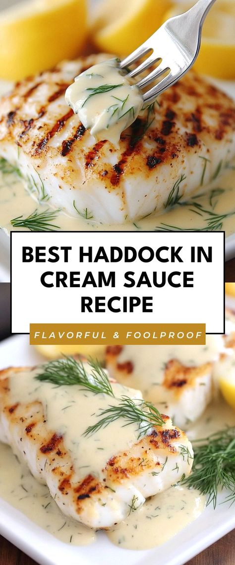 Image for Best Haddock in Cream Sauce Recipe Fish Recipes Haddock, Haddock Fish Recipes, Fish With Cream Sauce, Haddock Recipes, Fish Dinners, Cream Sauce Recipe, Cream Sauce Recipes, Fish Recipes Healthy, Cozy Dinner