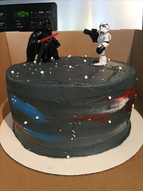 Star Wars Theme Cake, Start Wars Cake, Star Wars Cake Ideas Easy, Star Wars Cupcake Ideas, Simple Star Wars Cake, Star Wars Birthday Cake Ideas, Star Wars Bento Cake, Easy Star Wars Cake, Star Wars Cake Easy