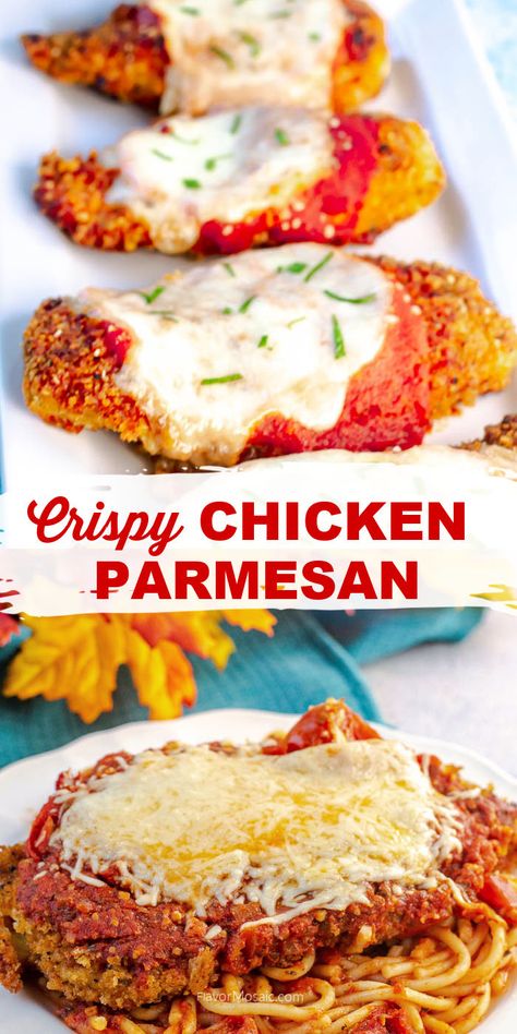 Fried Breaded Chicken Breast, Crispy Chicken Parmesan Recipe, Easy Crispy Chicken, Crispy Chicken Parmesan, Chicken Parmesan Recipe Easy, Chicken Parmesan Recipe Baked, Chicken Parmesan Recipe, Chicken Parmigiana, Parmesan Recipes