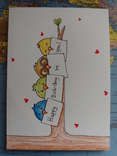 Birthday Cards Drawing Ideas, Cute Birthday Card Drawings, Happy Birthday Cute Drawing, Draw Birthday Cards, Happy Birthday Painting Ideas, Birthday Card Painting Ideas, Birthday Cards Drawing, Birthday Card Drawings, Draw Happy Birthday