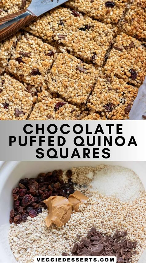 Quinoa Puffs Recipes Healthy, Quinoa Salad Ideas, Summer Bowls, Low Carb Protein Bars Recipe, Easy Energy Bites, Frozen Yogurt Smoothie, Protein Bars Recipe, Quinoa Chocolate, Hidden Vegetable Recipes